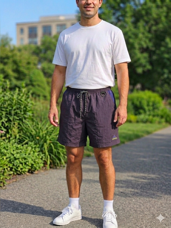 adidas Other - adidas Black Shorts with Blue Logo Accent Vintage 90s